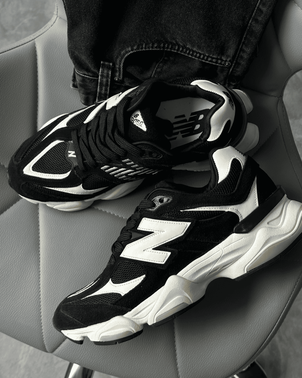 Tênis NB 9060 Black em Couro Legítimo e Camurça